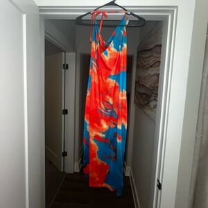 Multicolored satin dress